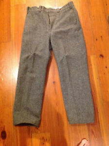 Vintage LL Bean Heavy Wool Blend Gray Maine Hunting Pants USA Men’s 36x31