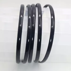 10 Jet Black Color Plastic Smooth Headband Hair Band 8mm With Teeth - Picture 1 of 5