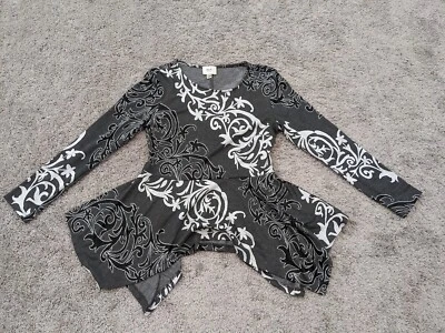 Camisa túnica gris mediana eci New York para mujer blusa elástica manga larga Foto 1 de 4