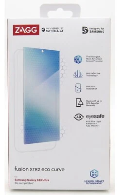 ZAGG InvisibleShield Fusion XTR2 Eco Curve Screen Protector For Galaxy S23 Ultra