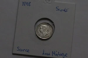 🧭 🇨🇦 CANADÁ 5 CENTAVOS 1898 ESCASOS DETALLES NÍTIDOS B78 CMH-8 - Imagen 1 de 3