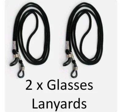 B R TRIMMINGS (68) 2 X GLASSES BLUE LANYARDS NECK CORD SPECTACLES SUNGLASSES STRAPS GRIPS