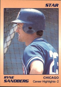 1990 Star Sandberg Baseball Card #8 Ryne Sandberg/Career Highlights - 2