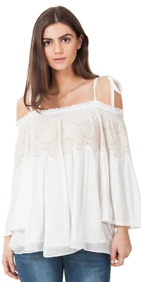 Camiseta sin mangas/túnica ligera con correa de corbata Hale Bob con hombros descubiertos | Detalle de ojales XS Foto 1 de 2