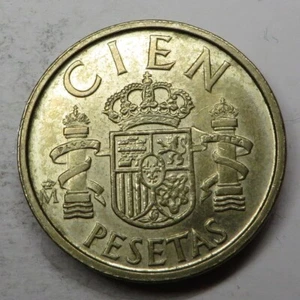 Spain 100 Pesetas 1988 Aluminum-Bronze KM#826 UNC - Picture 1 of 2