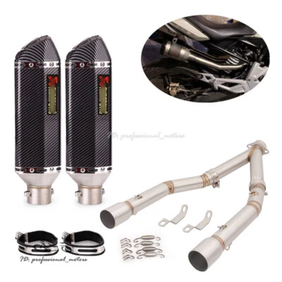 Silenciador de tubo medio de escape sistema deslizable 370 mm para BMW G310R G310GS 2017-2023 Foto 1 de 4