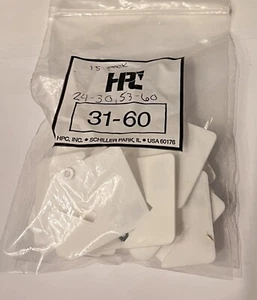 HPC KeKab PLT USA Key Tags (Snap-Hook) 15 Pack White w #'s 24-30, 53-60 - Picture 1 of 2