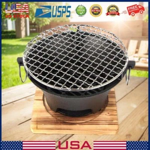 Grill Stove Tabletop Charcoal Grill Stove Round for Home Party Outdoor Camping - Picture 1 of 11