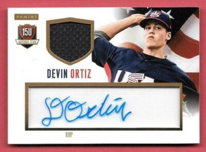 2014 Devin Ortiz Panini USA Baseball Rookie Auto Jersey 09/99