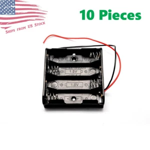 10 Pcs 4X AA Series 6V Battery Holder Case Box w/ Wire Leads US (10 Pack) - Picture 1 of 3