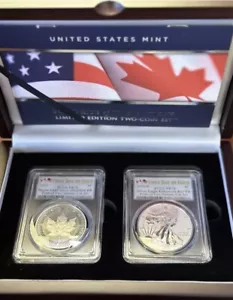 2019 PRIDE OF TWO NATIONS Eagle & Maple Set PCGS PR70 FDOI💥FLAWLESS💥CoA&Box - Picture 1 of 6