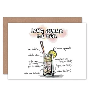 Long Island Eistee Cocktail Getränk Freundschaftskarte - Bild 1 von 4