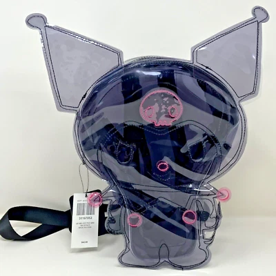 Kuromi Black Transparent Figural Mini Backpack with Ears Dark Purple - NWT - Image 1 of 4