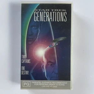 Star Trek Generations (1995) VHS Tape Video Cassette, Vintage Movie, Sci Fi - Picture 1 of 8