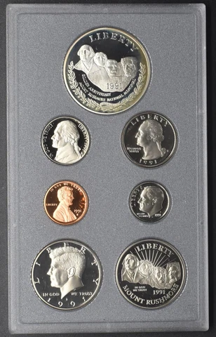 1991 Prestige Proof Set Mount Rushmore Commemorative No Box/COA ✪COINGIANTS✪ Cover