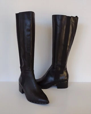 Botas de montar altas Bleecker & Bond Gabbi para mujer talla 9 M cuero negro precio de venta sugerido por el fabricante $90 Foto 1 de 4