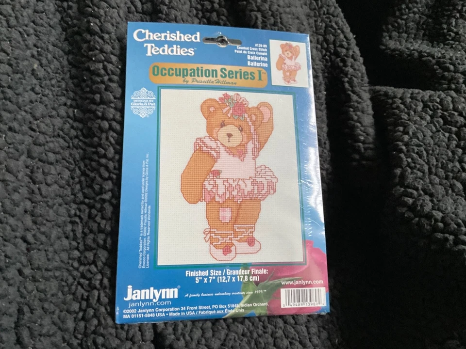 Janlynn Cherished Teddies Cross Stitch Kit #139-89 Ballerina Bear 5in x 7in Vtg