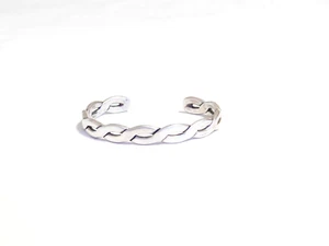 Sterling Silver Unisex Native American Bracelet Cuff Signed - Picture 1 of 7