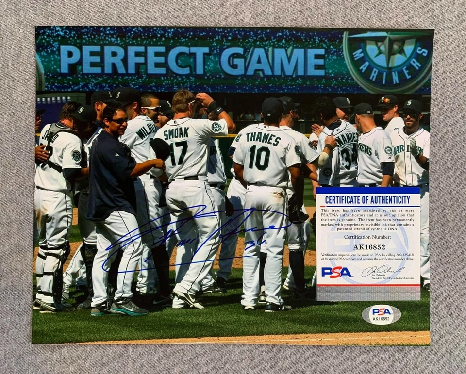 SEATTLE MARINERS- FELIX HERNANDEZ SIGNED 8x10 PERFECT GAME PHOTO PSA/DNA AK16852 - Image 1 of 1