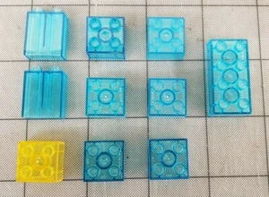 Lego Duplo Lot of 10 Clear Translucent Yellow Blue Ice Brick Blocks Rare - Picture 1 of 2