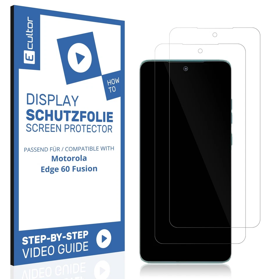 ECULTOR 2x 3D Schutzfolie für Motorola Edge 60 Fusion Display Folie Flexibel Full Cover