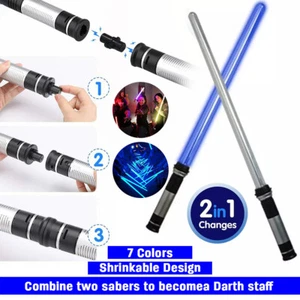 2 x 2 in 1 Lichtschwert Licht Sound Schwert Ninja Laserschwert LED Leuchtschwert - Bild 1 von 16