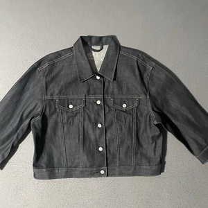 Giacca Gap donna XL blu jeans denim camionista bottoni cotone 1969 manica 3/4 - Foto 1 di 6