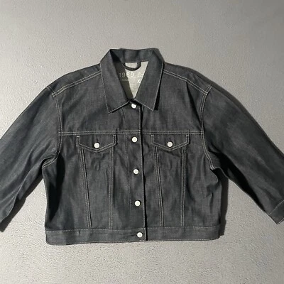 Gap Jacket Womens XL Blue Jean Denim Trucker Button Up Cotton 1969 3/4 Sleeve - Image 1 of 4