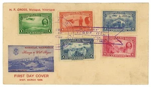 Nicaragua #C236-C240 Will Rogers FDC First Day Issue 1939 Airmail Cover Postage - Picture 1 of 2