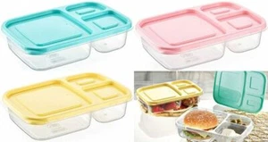 Smart 3 Division Food Saver Container Box 1.15L Storage Lunch Box Asstd Colour - Picture 1 of 3