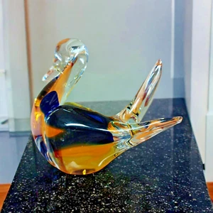 Blue Murano Glass Swan - Picture 1 of 3