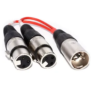 DMX LIGHTING SPLITTER ADAPTER-XLR 5 PIN MALE TO 2 x 3 PIN FEMALE-CABLE CONVERTER - Picture 1 of 1
