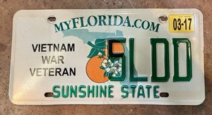 Florida • Vietnamkrieg Veteran Nummernschild • Abgelaufen 2017 - Bild 1 von 2