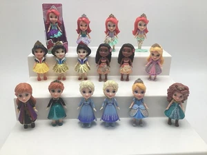 16 Different Disney Princess Poseable Mini Doll Toddler 3.5" Figure Ariel Merida - Picture 1 of 10