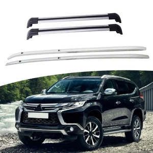 4Pcs Fits for Mitsubishi Montero 2016-2021 Silver Roof Rail Rack Side Rail Bars - Bild 1 von 13