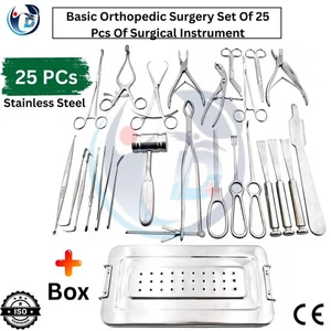 Basic Orthopädische Chirurgie Set 25 Stück Chirurgische Instrumente mit Gratis Box CE - Bild 1 von 8
