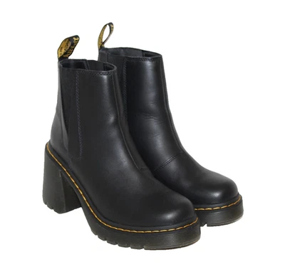 Botas Chelsea Dr Martens AirWare Spence Plataforma Cuero Negro Tacón Acampanado Talla 9 Foto 1 de 4
