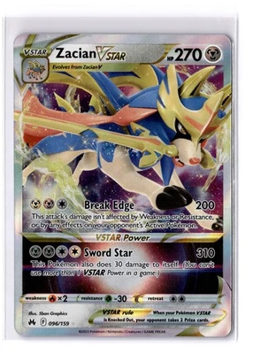 Zacian VSTAR - 096/159 Sword & Shield Crown Zenith Ultra Rare - NM - POKEMON TCG - Image 1 of 2