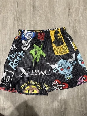 Pantalones Cortos WWE WWF Chalkline Grandes Logotipos Attitude Era Foto 1 de 4