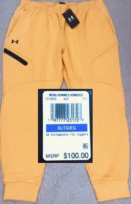 NUEVO.. JOGGERS DE VELLÓN IMPARABLES UNDER ARMOUR XL PARA HOMBRE (AMARILLO DORADO) Foto 1 de 4
