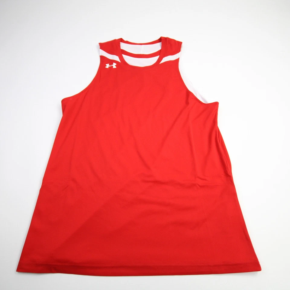 Camiseta de práctica Under Armour - Baloncesto para hombre roja/blanca nueva sin etiquetas Foto 1 de 1