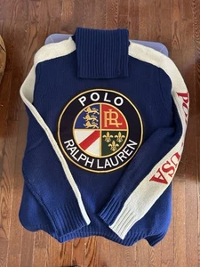 Polo Ralph Lauren Cookie Knit Turtleneck Polo USA Wool Men’s Xs - Picture 1 of 4