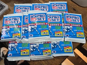 x11 🌟1991 NFL Pro Set Football Cards Series 1 Wax Pack Lot x11 - Picture 1 of 5