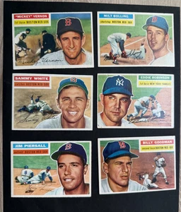 1956 Topps Baseball Card Lot of 12- Harridge, Giles ,etc - Foto 1 di 4