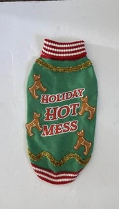 Merry & Bright Dog Ugly Christmas Sweater Holiday Hot Mess  M - Picture 1 of 3