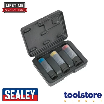 Sealey Alloy Wheel Ultra-Power Impact Socket Set 3pc 1/2"Square Drive - SX039 - Image 1 of 4