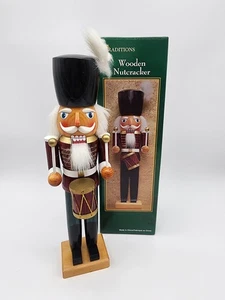 Vintage Holz Weihnachten handbemalt Spielzeug Soldat Trommler Nussknacker schöne Bemalung! - Bild 1 von 7