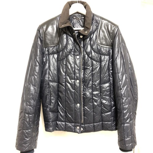LOUIS VUITTON（LV） Louis Vuitton piumino uomo 44 nylon pelle blu scuro pelle spalle