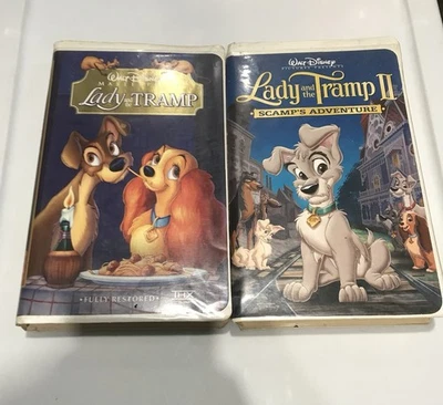 Lady And The Tramp 1 &2 VHS Clamshell Bundle [ Walt Disney ] Foto 1 de 4