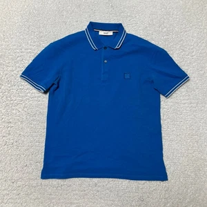 Bally Polo Shirt Men Small Blue Short Sleeve Preppy Cotton Cross Logo - Picture 1 of 15